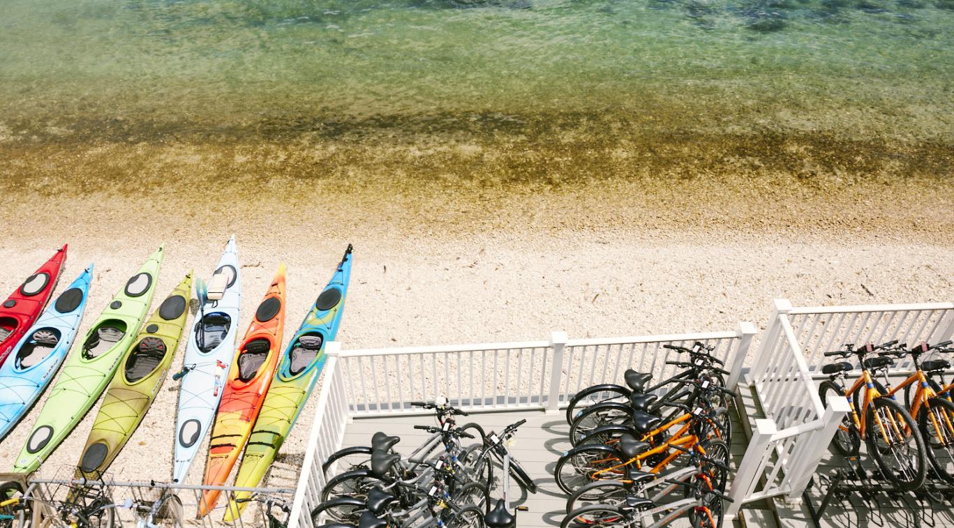 Bicycles and canoes