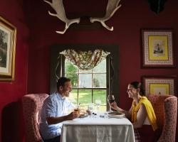 couple eating at the Woods Restaurant