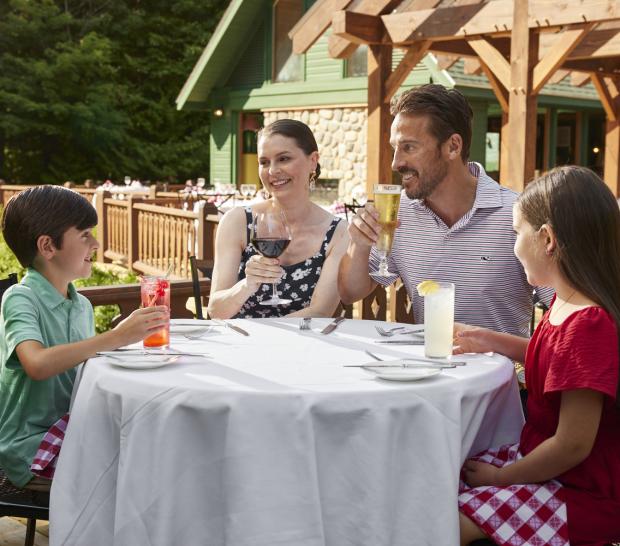 family eating at Woods Restaurant