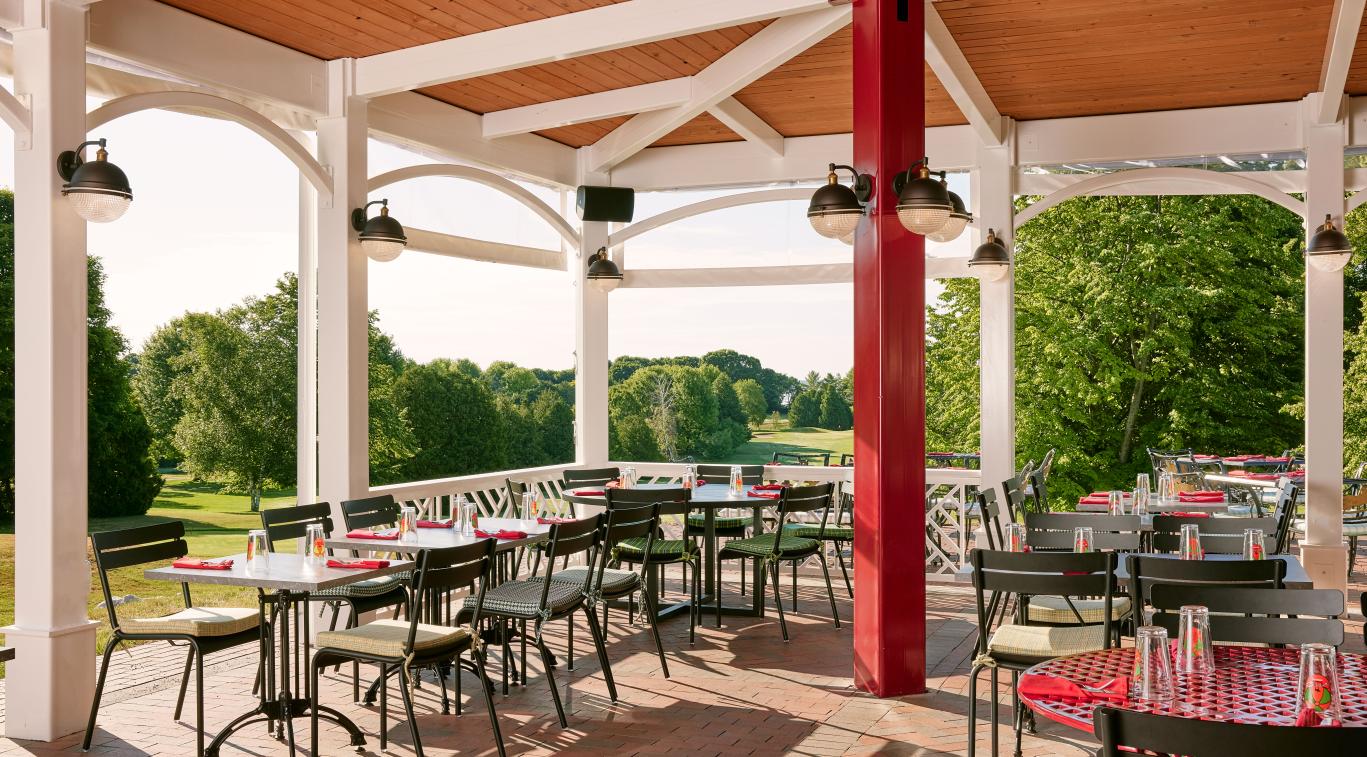 Outside seating area at The Jockey Club.