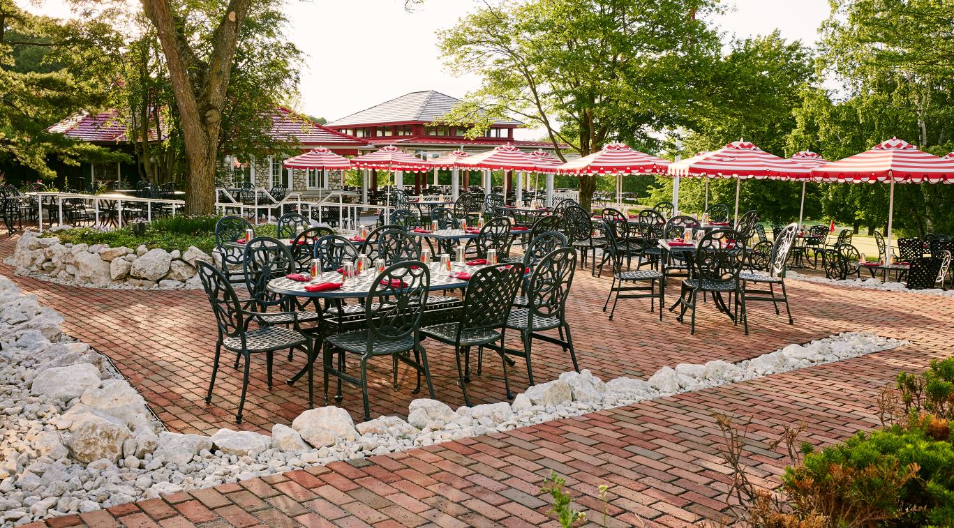 Beautiful outdoor dining on Mackinac Island