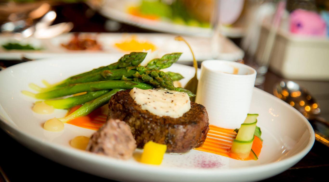A steak dinner