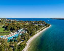 Grand Hotel Drone over water