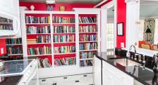 Bookshelves in the kitchen of Masco Cottage
