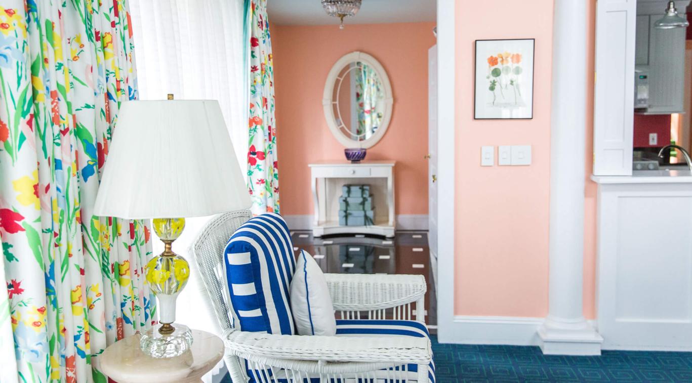 A blue chair in the Masco cottage