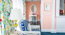 A blue chair in the Masco cottage