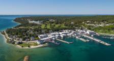 Drone Downtown of Mackinac Island