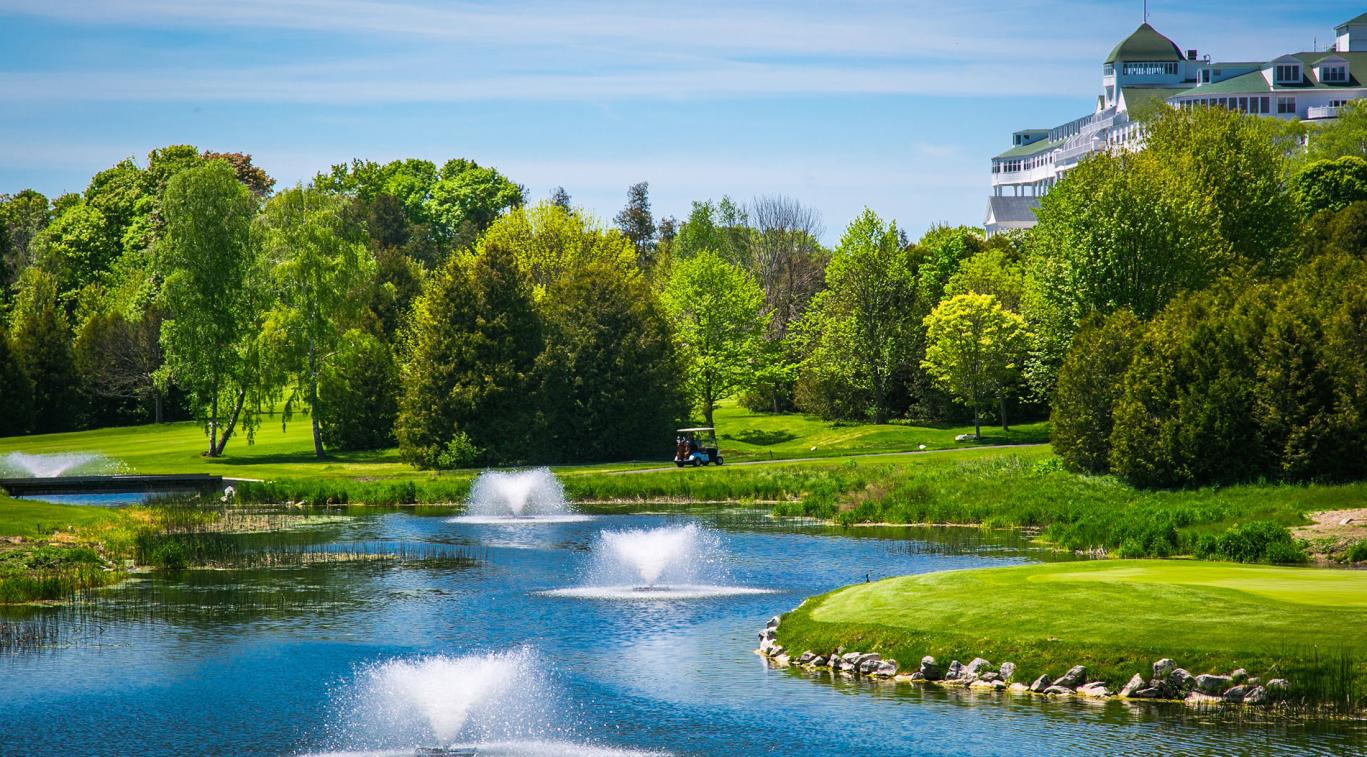 View of Grand Hotel from golf course