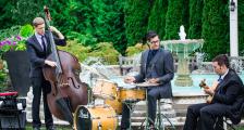 A band playing music outside