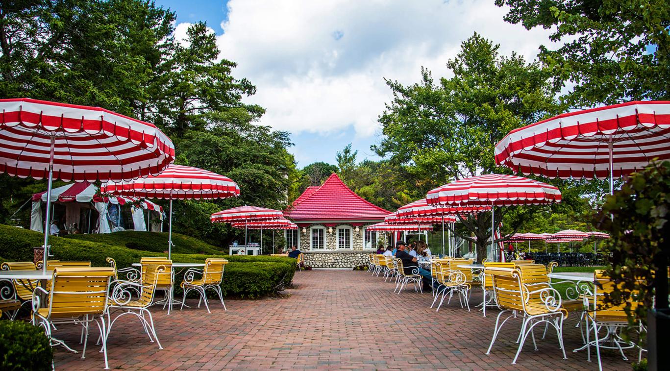 The Jockey Club at the Grand Stand seating outdoors