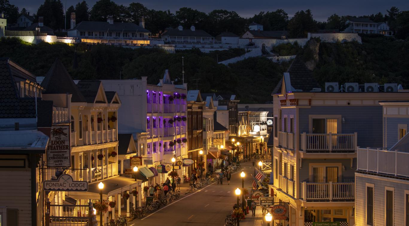 Main Street At Night From Lakeview