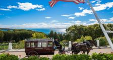 Horse and carriage overlooking Lake Michigan