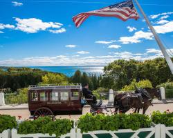 Horse and carriage overlooking Lake Michigan