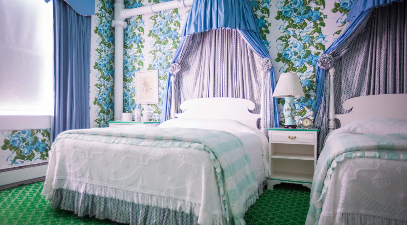 room with two double beds