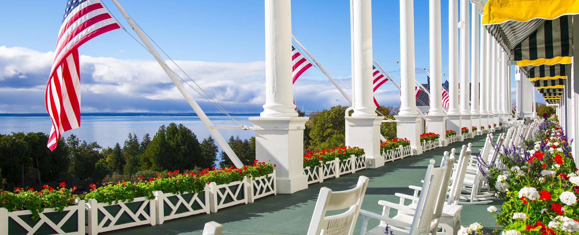 American Flags and the porch