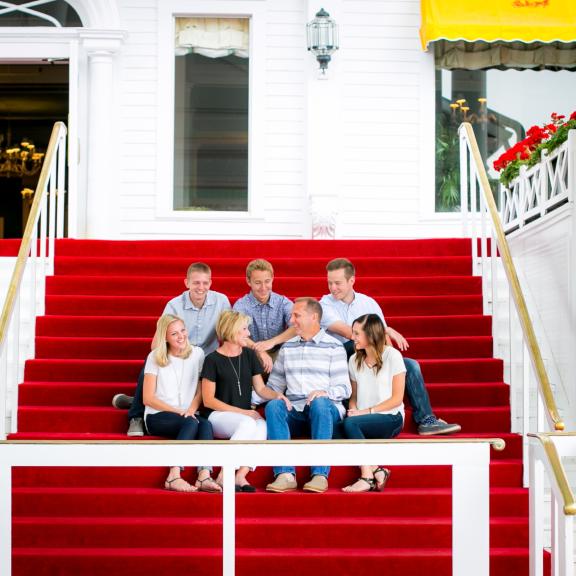 family photographed at grand hotel