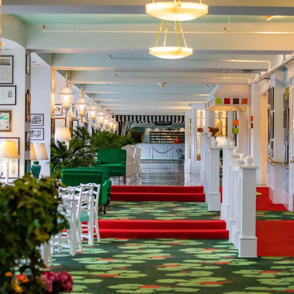 A long hallway in the Garden Terrace