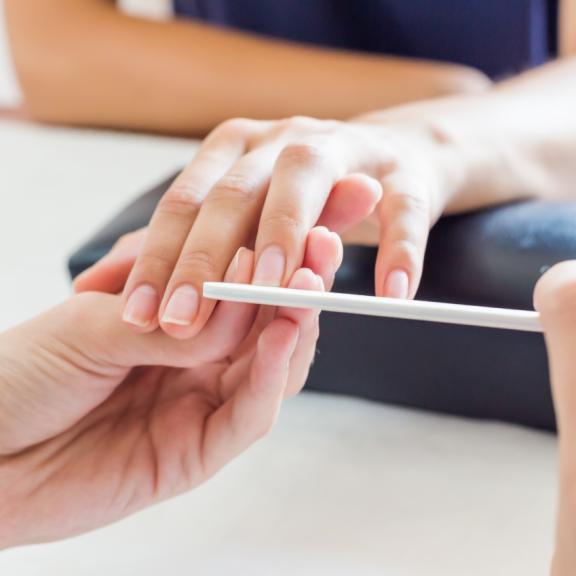 woman getting a manicure