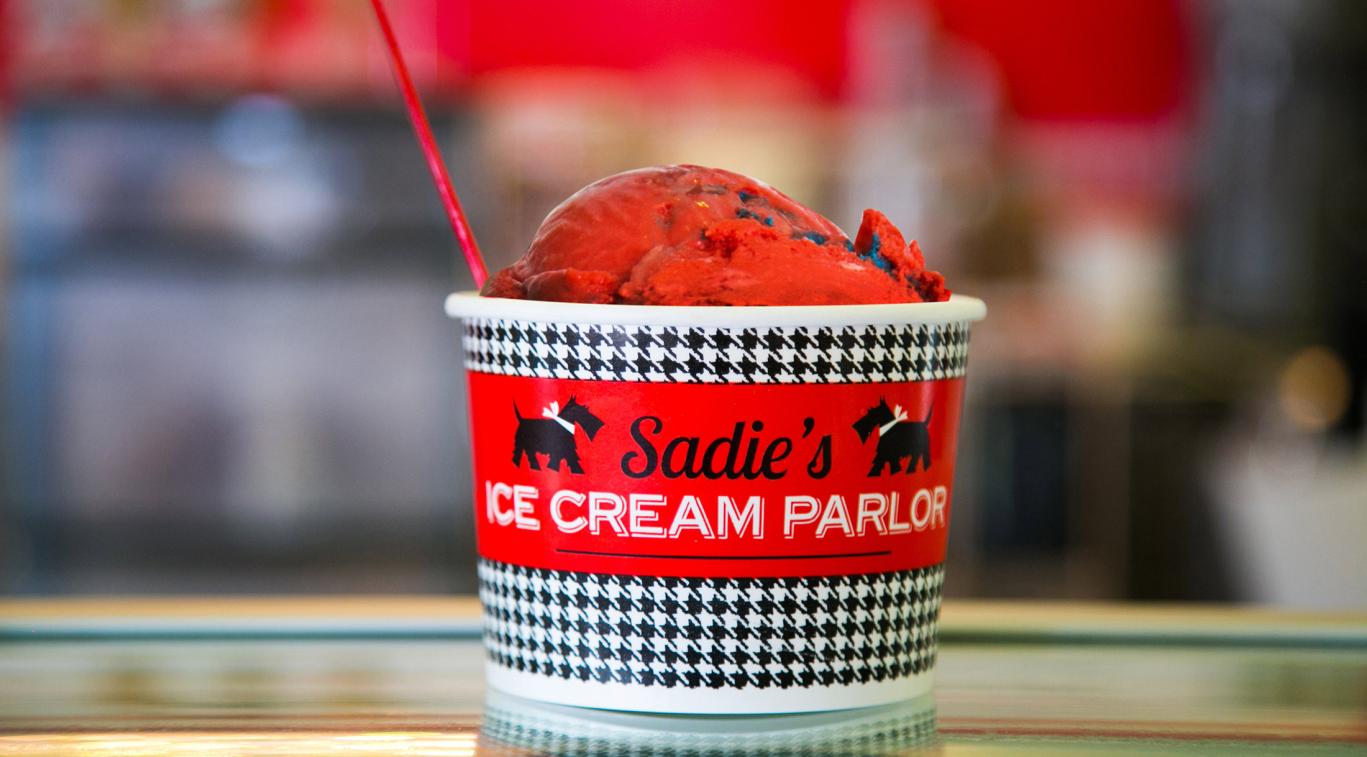 An ice cream from Sadie's Ice Cream Parlor