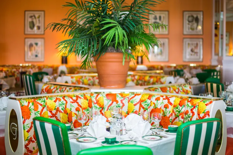 colourful dining room setup