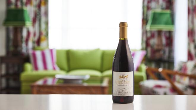 bottle of Pinot wine