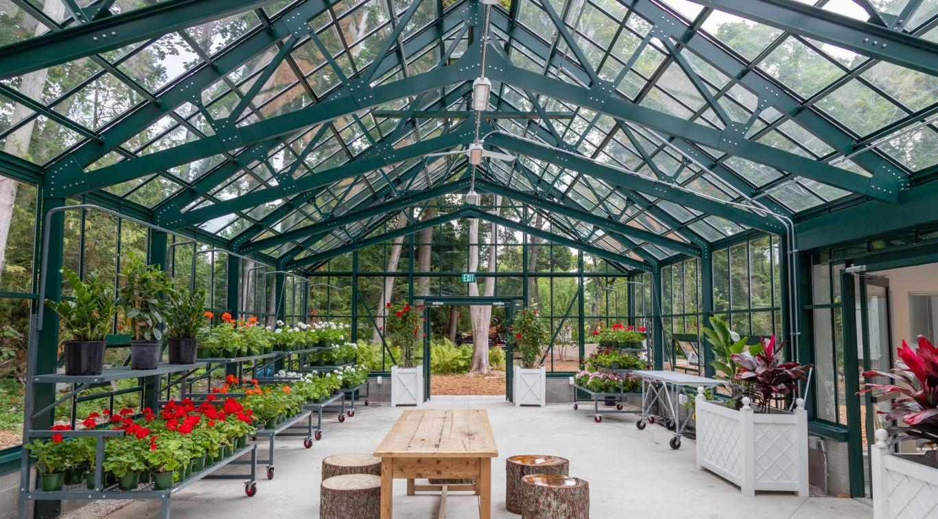 Beautiful greenhouse on Mackinac Island