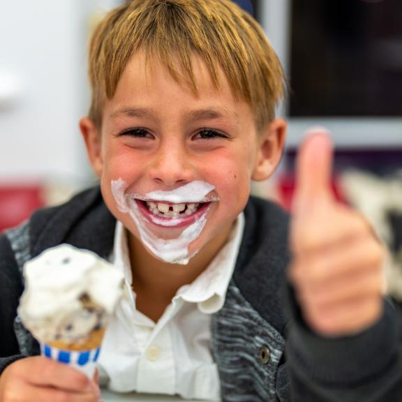 Boy eating ice-cream