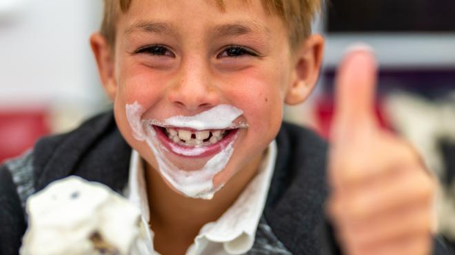 Boy eating ice-cream