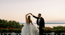 Couple dancing on the Front Porch of Grand Hotel
